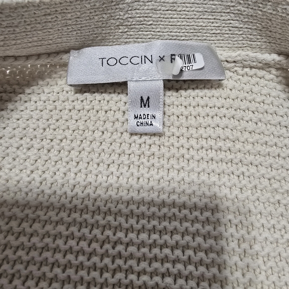Toccin Long Line Beach Cardigan Long Sleeves V-neck Size M - Picture 5 of 15